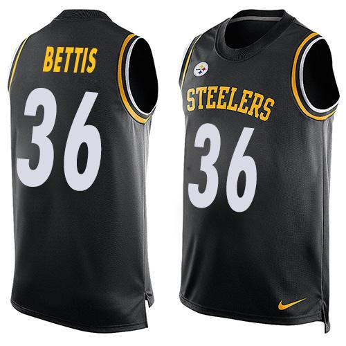Nike Steelers #36 Jerome Bettis Black Team Color Men's Stitched NFL Limited Tank Top Jersey - Click Image to Close